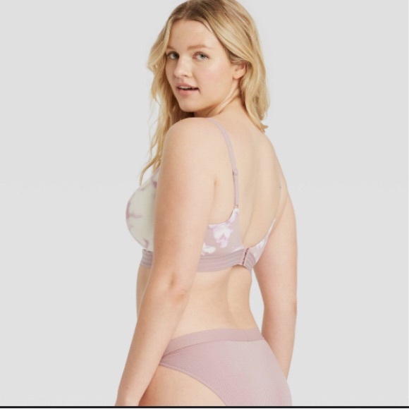 Auden Orchid leaves lavender and white Wirefree push-up Bra Size 38C - Picture 4 of 11